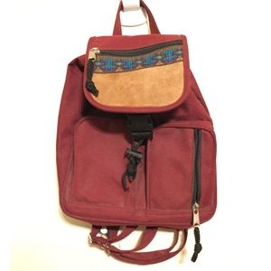 Burgundy mini backpack